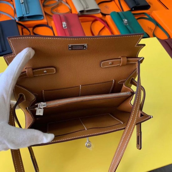 Top Replica Hermes Kelly Classique To Go Wallet Epsom Brown