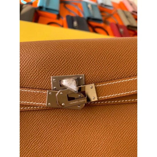 Top Replica Hermes Kelly Classique To Go Wallet Epsom Brown
