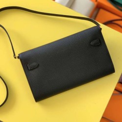 Top Replica Hermes Kelly Classique To Go Wallet Epsom Black