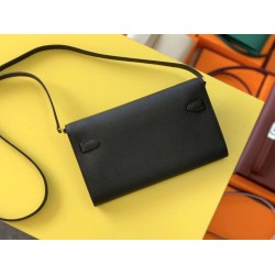 Top Replica Hermes Kelly Classique To Go Wallet Epsom Black