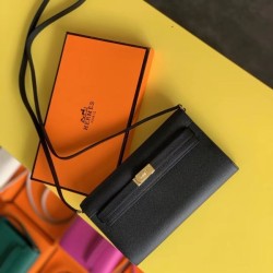Top Replica Hermes Kelly Classique To Go Wallet Epsom Black