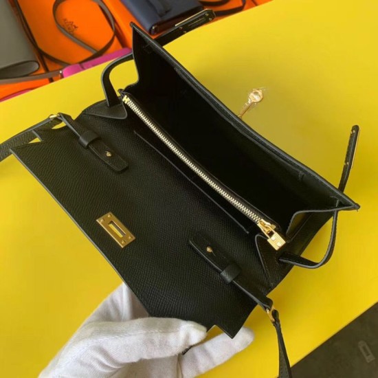 Top Replica Hermes Kelly Classique To Go Wallet Epsom Black