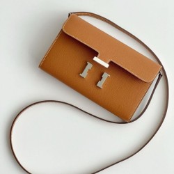Top Replica Hermes Constance To Go Wallet Epsom Brown