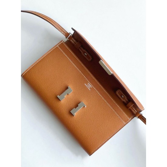 Top Replica Hermes Constance To Go Wallet Epsom Brown