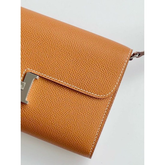 Top Replica Hermes Constance To Go Wallet Epsom Brown