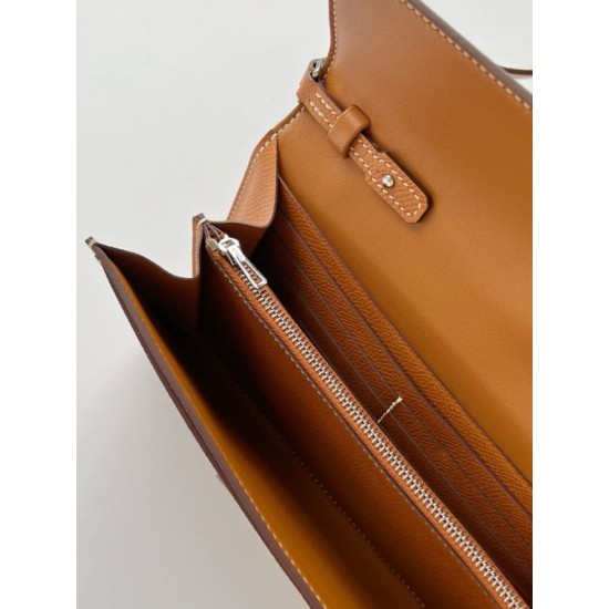 Top Replica Hermes Constance To Go Wallet Epsom Brown