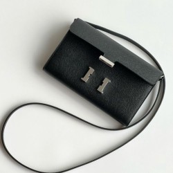 Top Replica Hermes Constance To Go Wallet Epsom Black