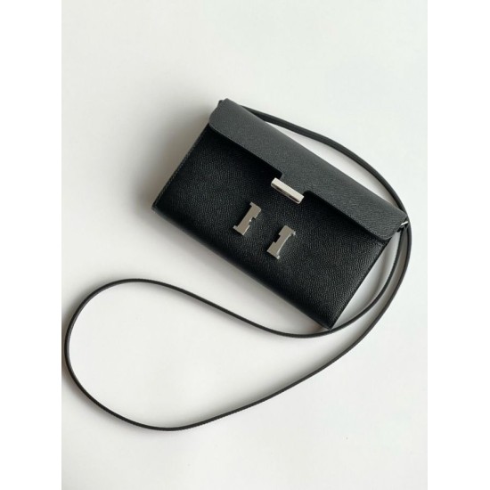 Top Replica Hermes Constance To Go Wallet Epsom Black