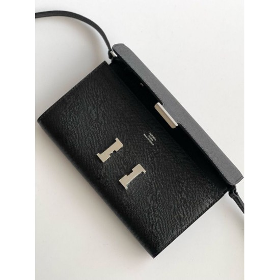Top Replica Hermes Constance To Go Wallet Epsom Black