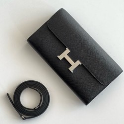 Top Replica Hermes Constance To Go Wallet Epsom Black