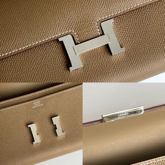 Top Replica Hermes Wallet Constance To Go Epsom Taupe