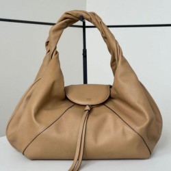 Top Replica Fendi Spy Hobo Bag Small/Medium/Large with Twisted Handle in Apricot