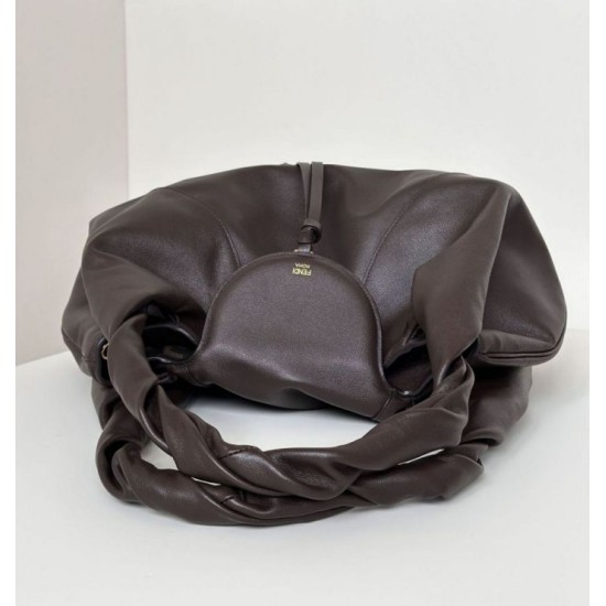 Super Clone Replica Fendi Spy Hobo Bag Small B2:B65ia/Large with Twisted Handle in Coffee Top Replica Fendi Spy Hobo Bag Small B2:B65ia/Large with Twisted Handle in Coffee