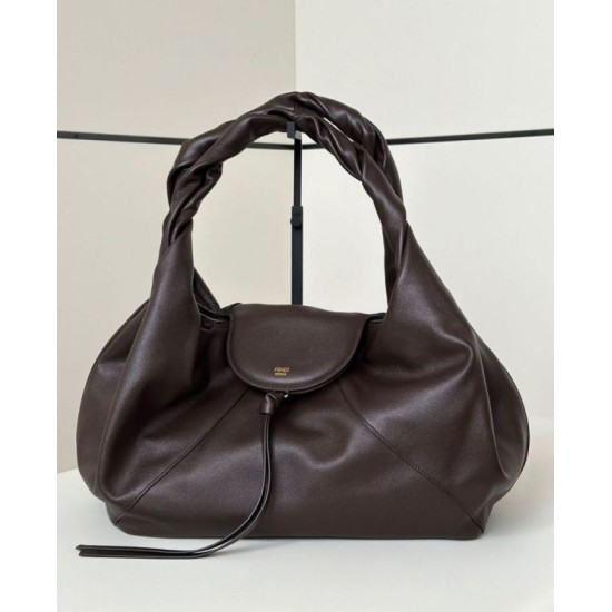 Super Clone Replica Fendi Spy Hobo Bag Small B2:B65ia/Large with Twisted Handle in Coffee Top Replica Fendi Spy Hobo Bag Small B2:B65ia/Large with Twisted Handle in Coffee