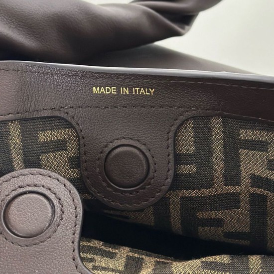 Super Clone Replica Fendi Spy Hobo Bag Small B2:B65ia/Large with Twisted Handle in Coffee Top Replica Fendi Spy Hobo Bag Small B2:B65ia/Large with Twisted Handle in Coffee