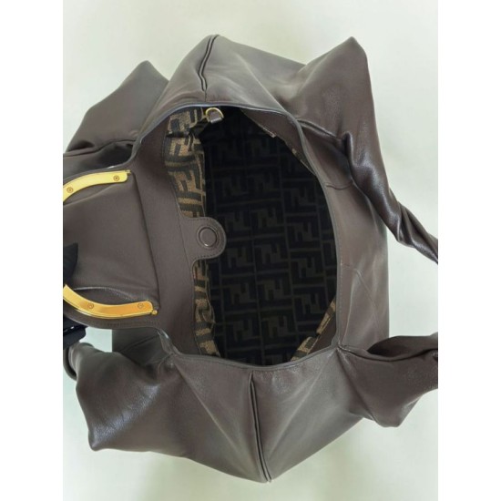 Super Clone Replica Fendi Spy Hobo Bag Small B2:B65ia/Large with Twisted Handle in Coffee Top Replica Fendi Spy Hobo Bag Small B2:B65ia/Large with Twisted Handle in Coffee