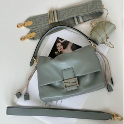Top Replica Fendi Mamma Baguette Bag Medium/Large in Dove Gray