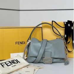 Top Replica Fendi Mamma Baguette Bag Medium/Large in Dove Gray