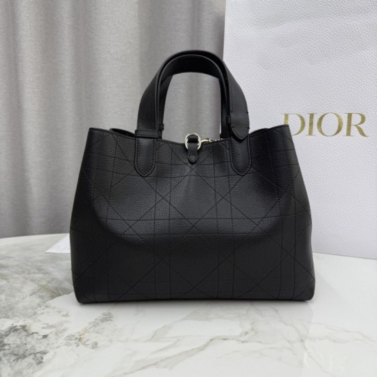 Super Clone Replica Dior Toujours Medium/Large Macrocannage Calfskin Bag, Black Top Replica Dior Toujours Medium/Large Macrocannage Calfskin Bag, Black