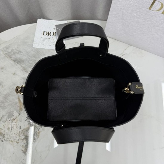 Super Clone Replica Dior Toujours Medium/Large Macrocannage Calfskin Bag, Black Top Replica Dior Toujours Medium/Large Macrocannage Calfskin Bag, Black