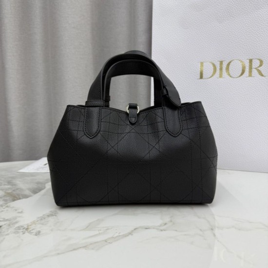 Super Clone Replica Dior Toujours Small Macrocannage Calfskin Bag, Black Top Replica Dior Toujours Small Macrocannage Calfskin Bag, Black