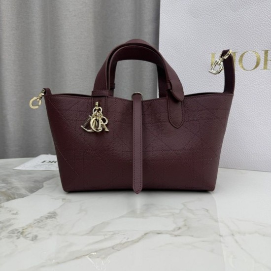 Super Clone Replica Dior Toujours Small Macrocannage Calfskin Bag, Burgundy Top Replica Dior Toujours Small Macrocannage Calfskin Bag, Burgundy