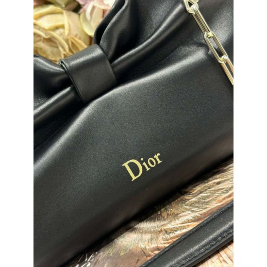 Super Clone Replica Dior Bow Bag with Black Bow and Gold-Finish Metal Top Replica Dior Bow Bag with Black Bow and Gold-Finish Metal