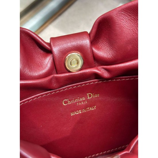Super Clone Replica Dior Bow Bag with Claret Bow and Gold-Finish Metal Top Replica Dior Bow Bag with Claret Bow and Gold-Finish Metal
