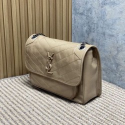 Top Replica Vintage YSL Saint Laurent Niki Medium Crossbody Bag in Waxed and Oiled Leather, Apricot