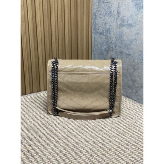 Super Clone Replica Vintage YSL Saint Laurent Niki Medium Crossbody Bag in Waxed and Oiled Leather, Apricot Top Replica Vintage YSL Saint Laurent Niki Medium Crossbody Bag in Waxed and Oiled Leather, Apricot