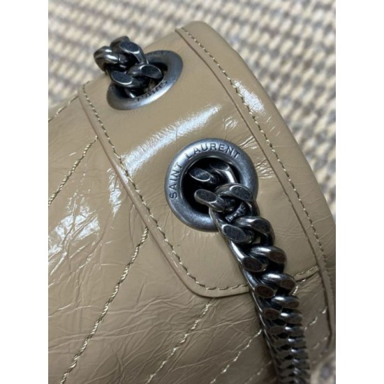 Super Clone Replica Vintage YSL Saint Laurent Niki Medium Crossbody Bag in Waxed and Oiled Leather, Apricot Top Replica Vintage YSL Saint Laurent Niki Medium Crossbody Bag in Waxed and Oiled Leather, Apricot