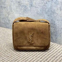 Top Replica YSL Saint Laurent Niki Crossbody Bag Saint Laurent Niki Besace brown suede