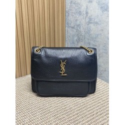 Top Replica YSL Saint Laurent Niki Medium/Large shoulder bag in grained lambskin, black
