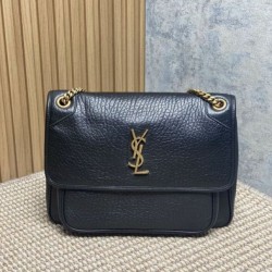 Top Replica YSL Saint Laurent Niki Medium/Large shoulder bag in grained lambskin, black