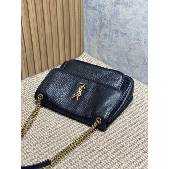 Super Clone Replica YSL Saint Laurent Niki Medium/Large shoulder bag in grained lambskin, black Top Replica YSL Saint Laurent Niki Medium/Large shoulder bag in grained lambskin, black