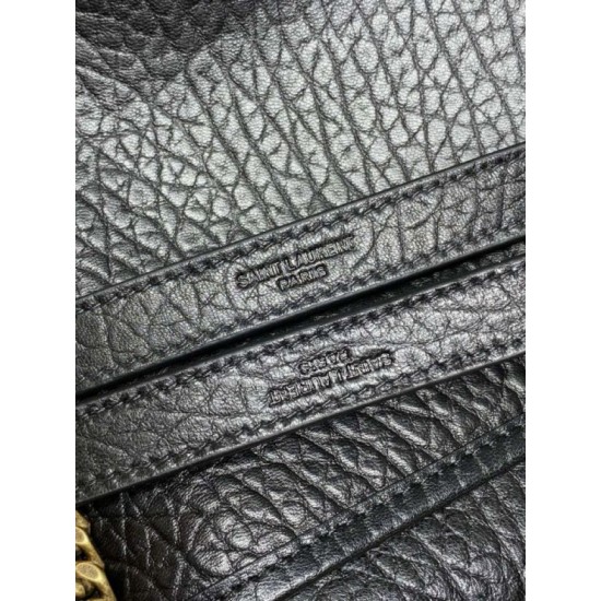 Super Clone Replica YSL Saint Laurent Niki Medium/Large shoulder bag in grained lambskin, black Top Replica YSL Saint Laurent Niki Medium/Large shoulder bag in grained lambskin, black