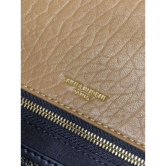 Super Clone Replica YSL Saint Laurent Niki Medium/Large shoulder bag in grained lambskin, brown Top Replica YSL Saint Laurent Niki Medium/Large shoulder bag in grained lambskin, brown