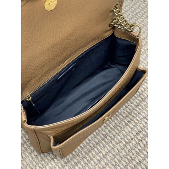 Super Clone Replica YSL Saint Laurent Niki Medium/Large shoulder bag in grained lambskin, brown Top Replica YSL Saint Laurent Niki Medium/Large shoulder bag in grained lambskin, brown