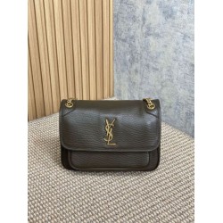 Top Replica YSL Saint Laurent Niki Medium/Large shoulder bag in grained lambskin, light coffee