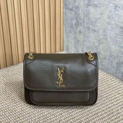 Top Replica YSL Saint Laurent Niki Medium/Large shoulder bag in grained lambskin, light coffee