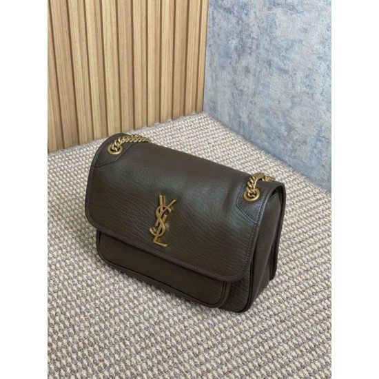 Super Clone Replica YSL Saint Laurent Niki Medium/Large shoulder bag in grained lambskin, light coffee Top Replica YSL Saint Laurent Niki Medium/Large shoulder bag in grained lambskin, light coffee