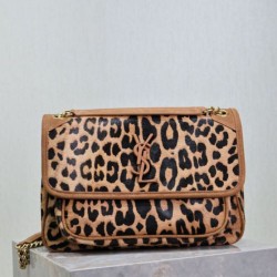 Top Replica YSL Saint Laurent Niki Chain Flap Bag, medium, leopard print