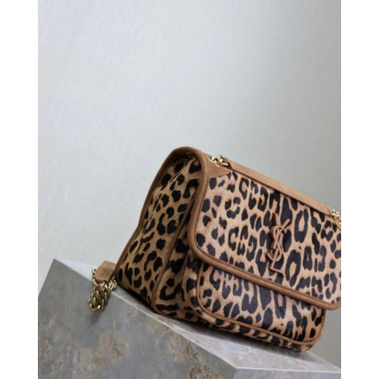 Top Replica YSL Saint Laurent Niki Chain Flap Bag, medium, leopard print
