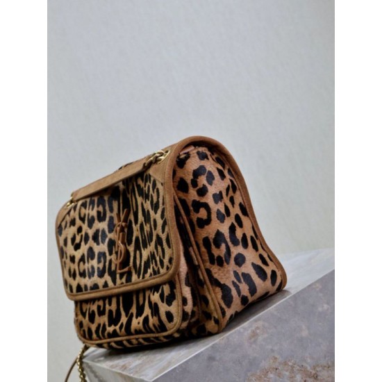 Top Replica YSL Saint Laurent Niki Chain Flap Bag, medium, leopard print