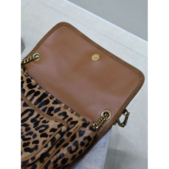 Top Replica YSL Saint Laurent Niki Chain Flap Bag, medium, leopard print