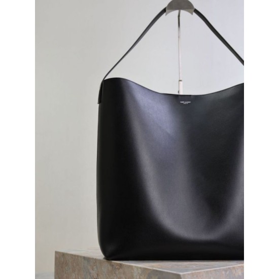 Super Clone Replica YSL Saint Laurent Bold hobo bag in smooth leather, black Top Replica YSL Saint Laurent Bold hobo bag in smooth leather, black
