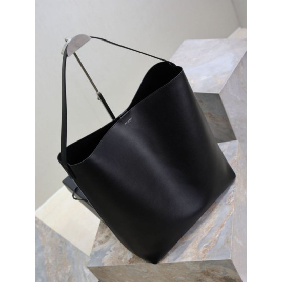 Super Clone Replica YSL Saint Laurent Bold hobo bag in smooth leather, black Top Replica YSL Saint Laurent Bold hobo bag in smooth leather, black