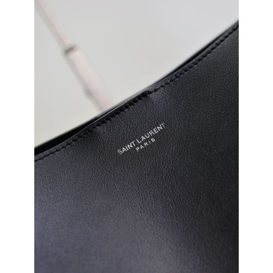 Super Clone Replica YSL Saint Laurent Bold hobo bag in smooth leather, black Top Replica YSL Saint Laurent Bold hobo bag in smooth leather, black