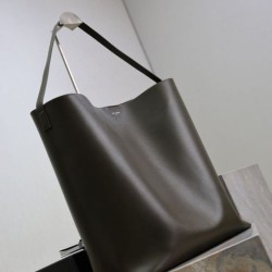 Super Clone Replica YSL Saint Laurent Bold hobo bag in smooth leather, dark green Top Replica YSL Saint Laurent Bold hobo bag in smooth leather, dark green