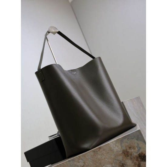 Super Clone Replica YSL Saint Laurent Bold hobo bag in smooth leather, dark green Top Replica YSL Saint Laurent Bold hobo bag in smooth leather, dark green